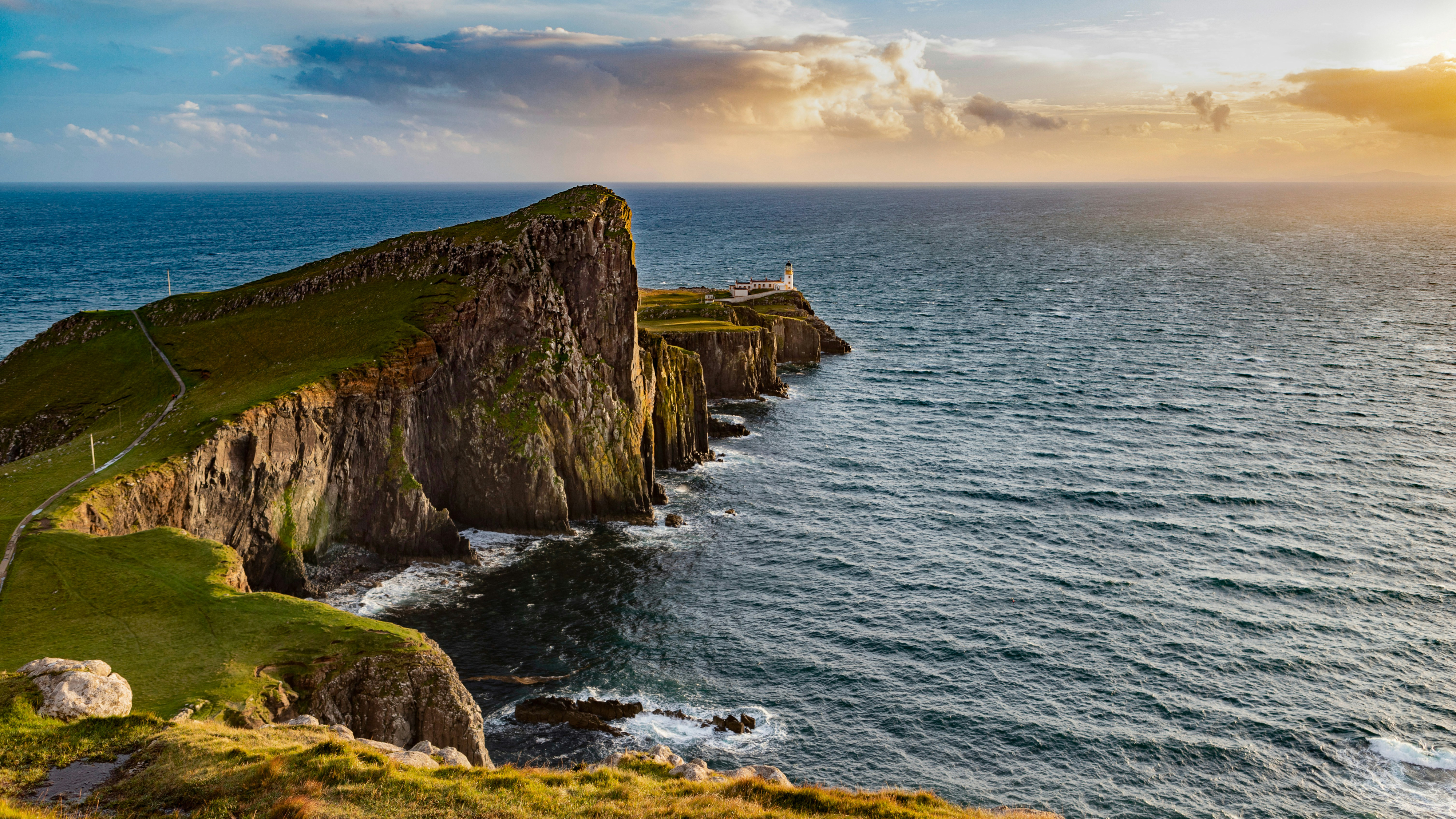 Isle of Skye — Neist Point lighthouse at sunset